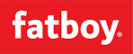 Logo Fatboy : Texte "fatboy" blanc sur fond rouge vif, avec le symbole de marque déposée ®.